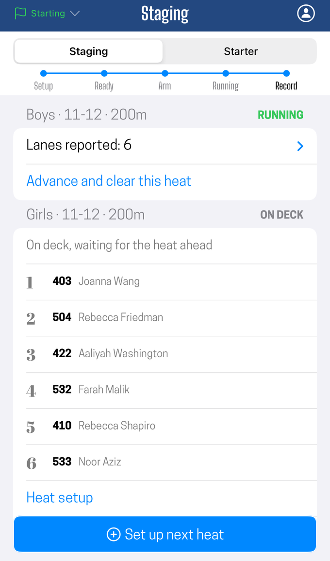 One heat running while the next waits on deck, with the slot for the one after it already open