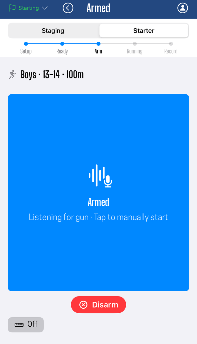 An armed heat, listening for the gun, with the manual tap available the whole time